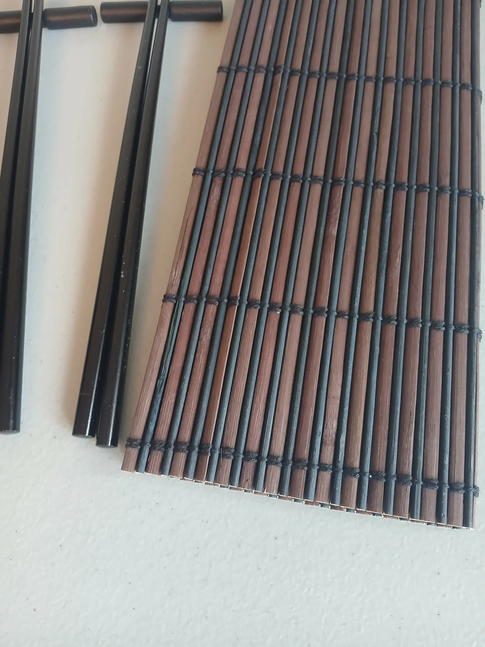 Bamboo Sushi Rolling Mats with Black Chopsticks Set New!